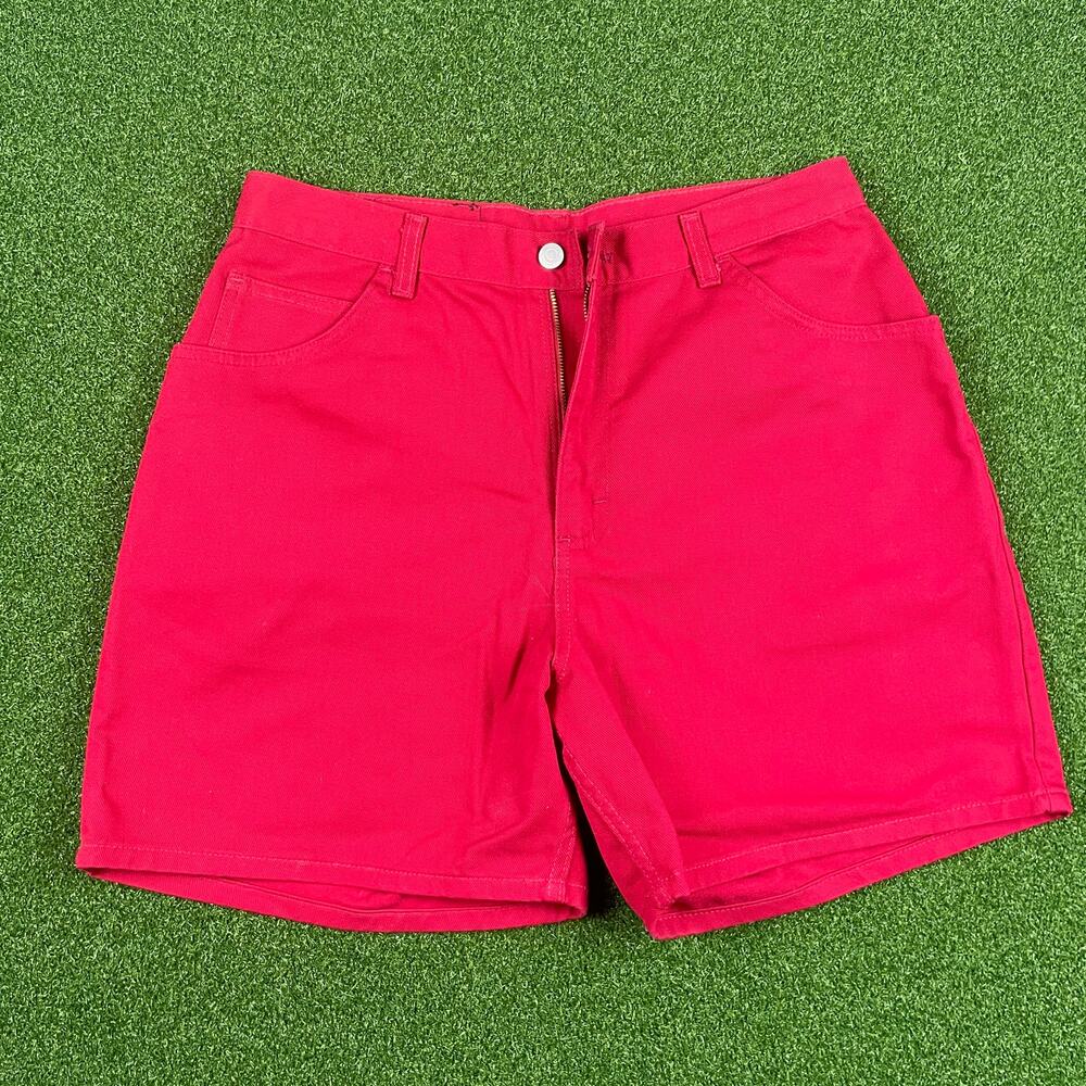 Vintage Gitano Jeans Pink Denim High Waisted Casual Chino Shorts Sz 16